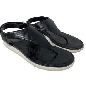 Naturalizer Black Faux Leather Thong Sandals Size 9M
